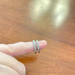 White gold diamond Huggies earrings